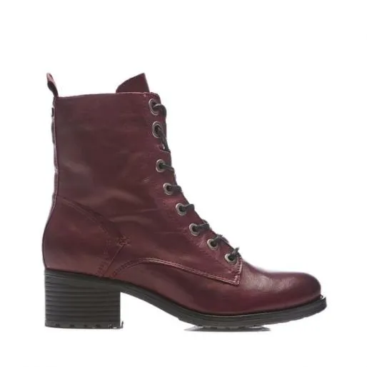 Bezzie Burgundy Leather Women Moda In Pelle Leather Boots