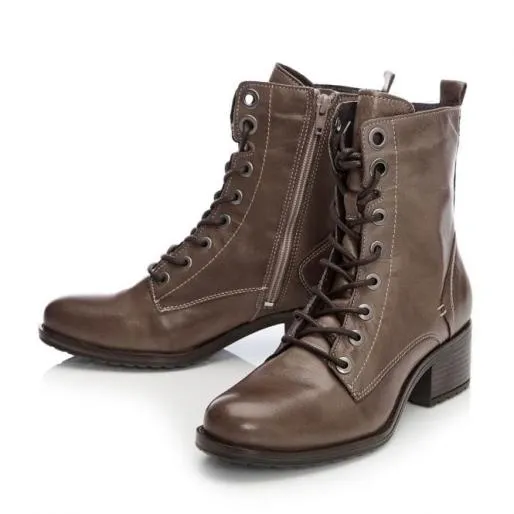 Bezzie Taupe Leather Women Moda In Pelle Leather Boots