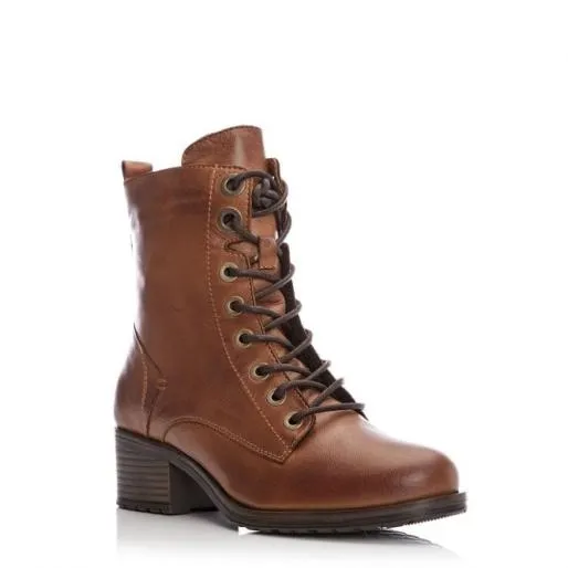 Bezzie W Tan Leather Women Moda In Pelle Ankle Boots
