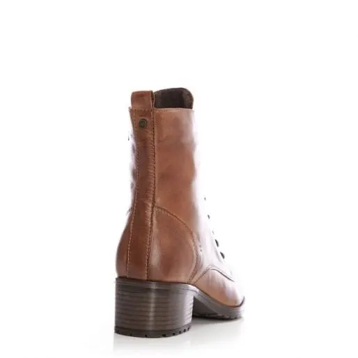 Bezzie W Tan Leather Women Moda In Pelle Ankle Boots