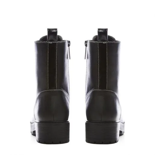 Bianca Black Porvair Women Moda In Pelle Ankle Boots