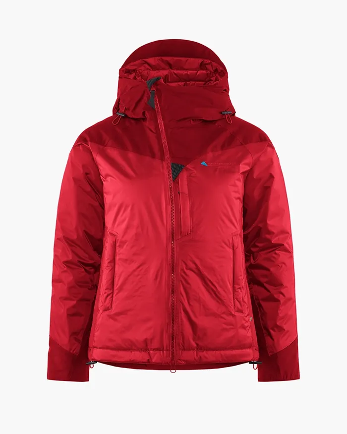 Bifrost Hooded Down Jacket True Red Women Klttermusen Waterproof Jackets