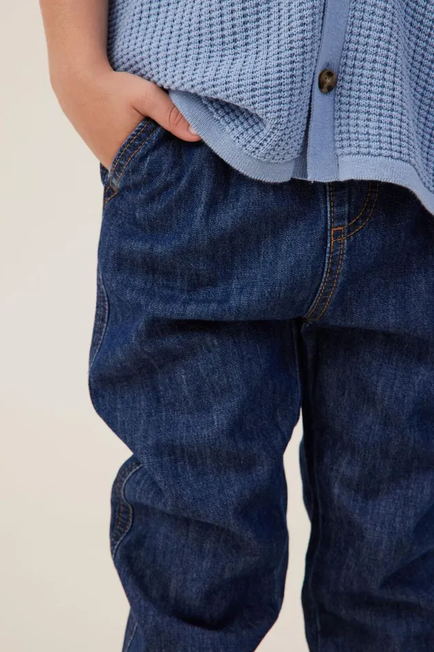 Boys 214 Pants and Jeans Cotton On Will Cuffed Pant Sorrento Dark Blue