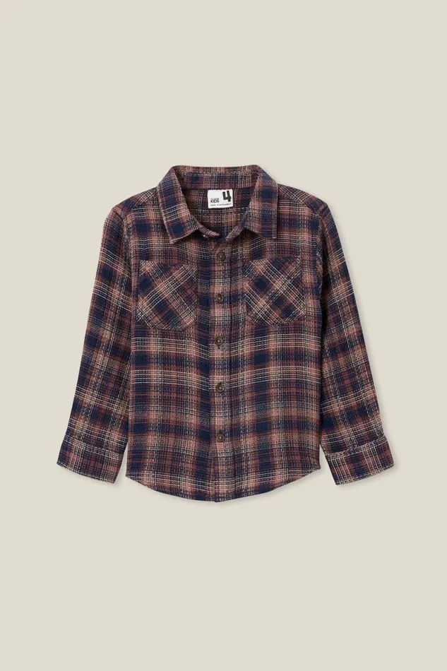 Boys 214 Shirts Cotton On Rugged Long Sleeve Shirt Crushed Berrytaupy Brown Waffle Plaid Boys 214 Shirts Cotton On Rugged Long Sleeve Shirt Crushed Berrytaupy Brown Waffle Plaid