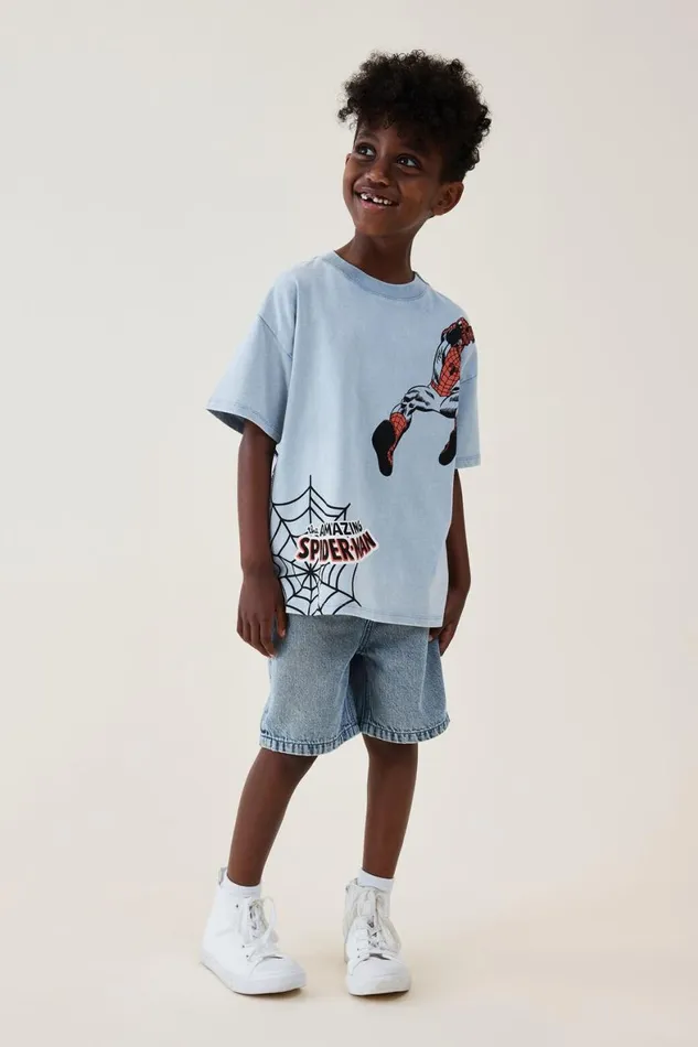 Boys 214 Shorts Cotton On Regular Fit Short Bells Light Blue