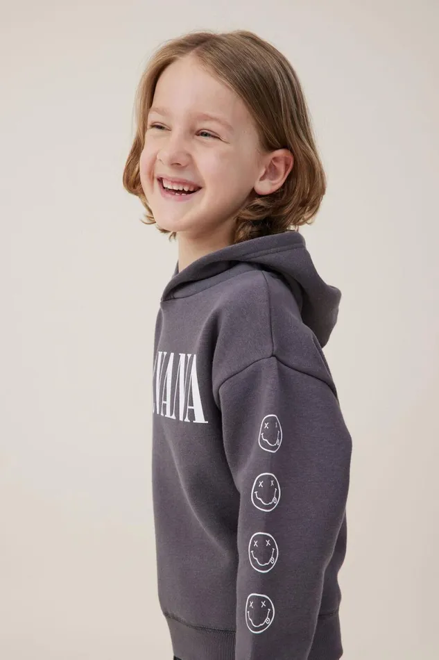 Boys 214 Sweatshirts and Sweatpants Cotton On License Emerson Hoodie Lcn Mt Rabbit Greynirvana