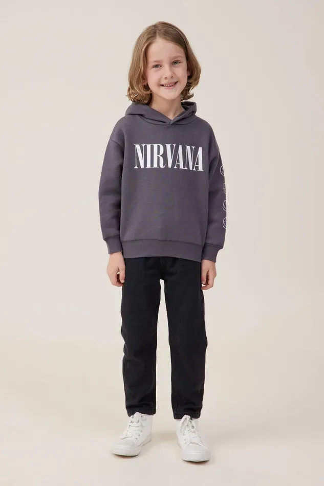 Boys 214 Sweatshirts and Sweatpants Cotton On License Emerson Hoodie Lcn Mt Rabbit Greynirvana