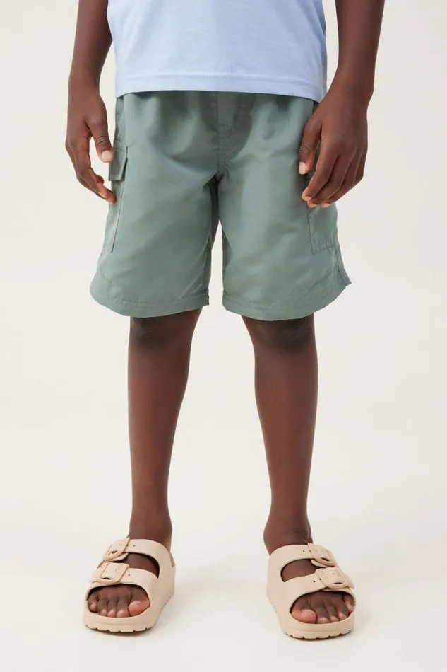 Boys 214 Swimwear Cotton On Bailey Cargo Boardshort Swag Green