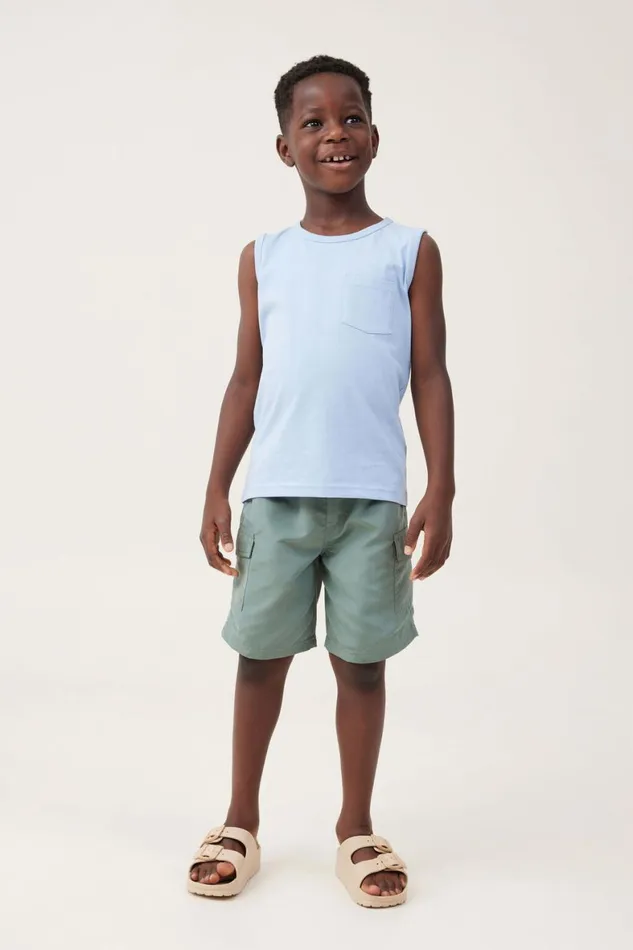 Boys 214 Swimwear Cotton On Bailey Cargo Boardshort Swag Green