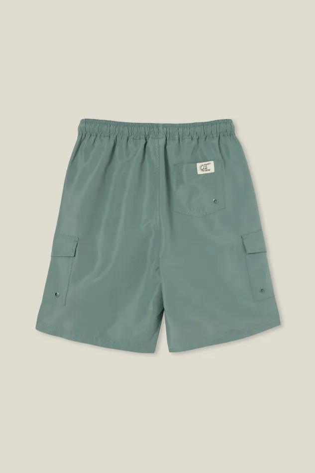 Boys 214 Swimwear Cotton On Benny Cargo Boardshort Swag Green