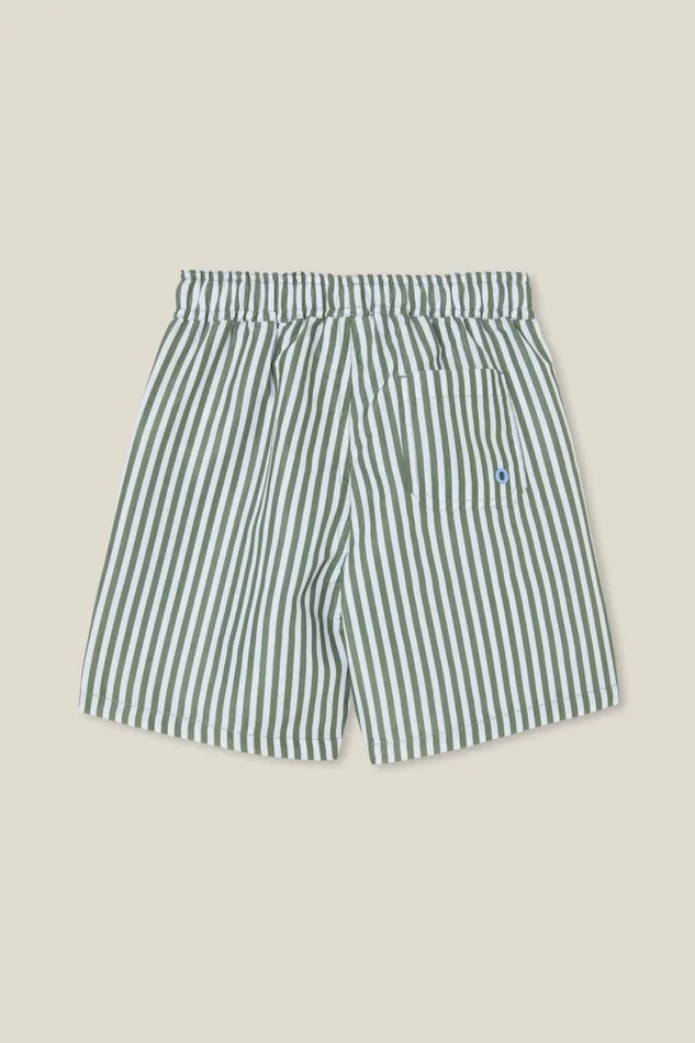 Boys 214 Swimwear Cotton On Bobby Board Short Swag Greenwhite Vertical Stripe