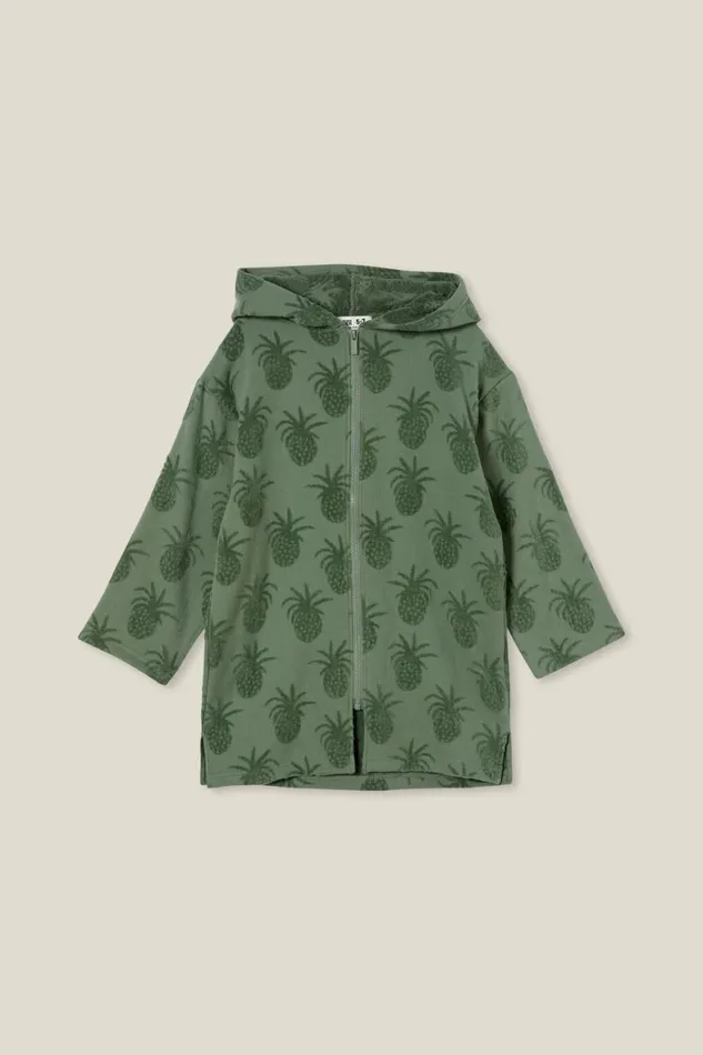 Boys 214 Swimwear Cotton On Zip Thru Hooded Towel Swag Greenpineapples