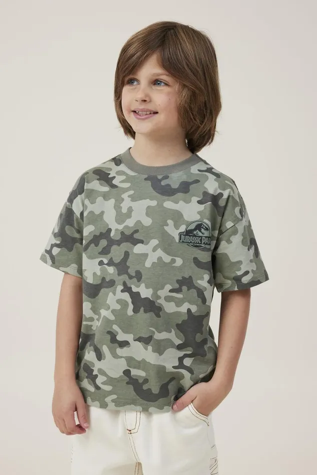 Boys 214 Tops and TShirts Cotton On License Drop Shoulder Short Sleeve Tee Lcn Uni Camojurassic Park Boys 214 Tops and TShirts Cotton On License Drop Shoulder Short Sleeve Tee Lcn Uni Camojurassic Park