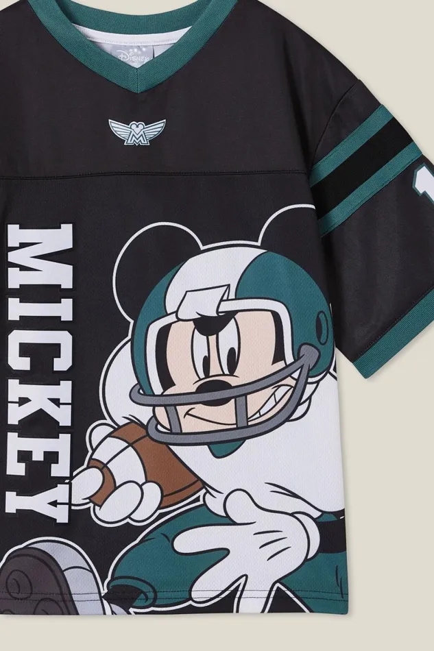 Boys 214 Tops and TShirts Cotton On License Oversized Football Jersey Lcn Dis Phantom 10mickey and Friends Helment
