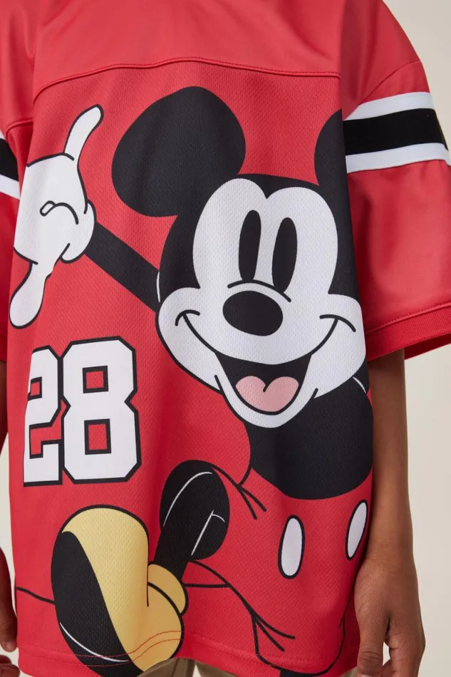 Boys 214 Tops and TShirts Cotton On License Oversized Football Jersey Lcn Dis Red 28mickey
