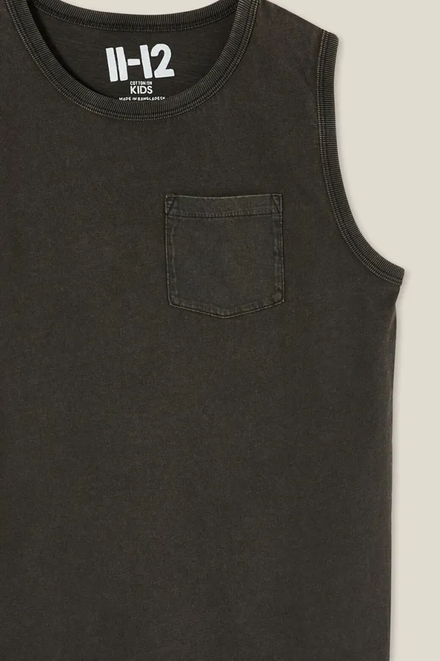Boys 214 Tops and TShirts Cotton On The Eddy Essential Tank Phantom Wash Boys 214 Tops and TShirts Cotton On The Eddy Essential Tank Phantom Wash