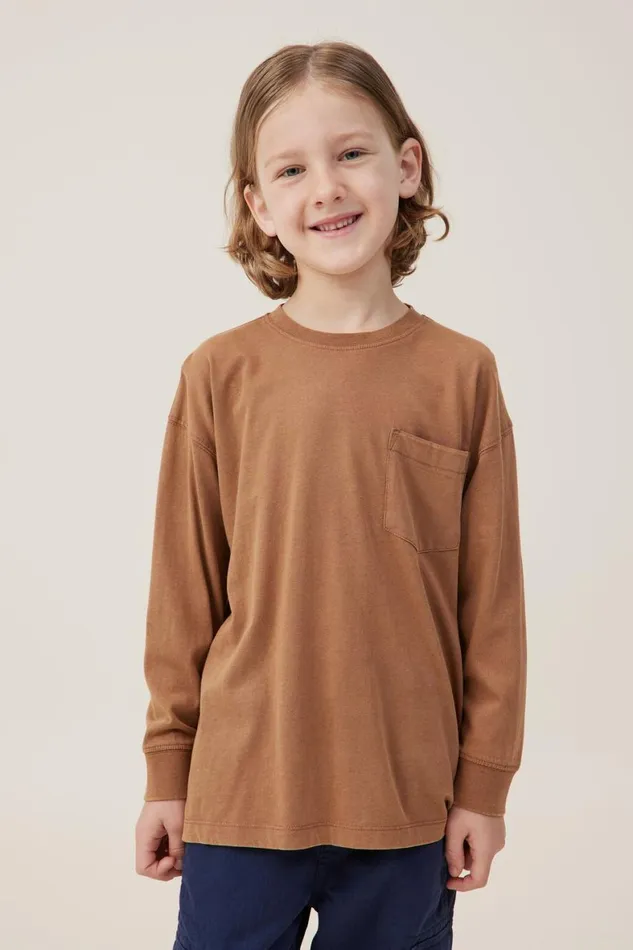 Boys 214 Tops and TShirts Cotton On The Essential Long Sleeve Tee Coco Jumbo