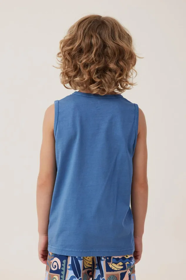 Boys 214 Tops and TShirts Cotton On The Essential Tank Petty Blue Wash