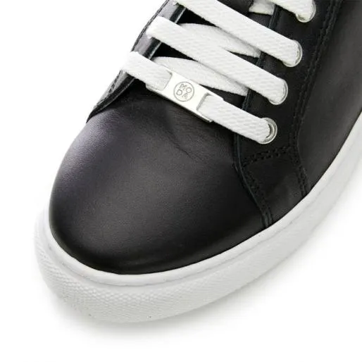 Bradd Black Leather Women Moda In Pelle Casual Trainers