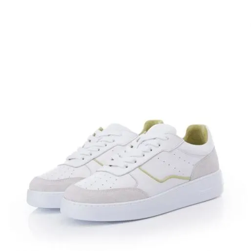 Brandii WhiteGreen Leather Women Moda In Pelle Platform Trainers Brandii WhiteGreen Leather Women Moda In Pelle Platform Trainers