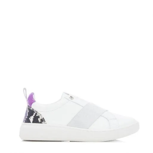 Brayla White Leather Women Moda In Pelle Casual Trainers