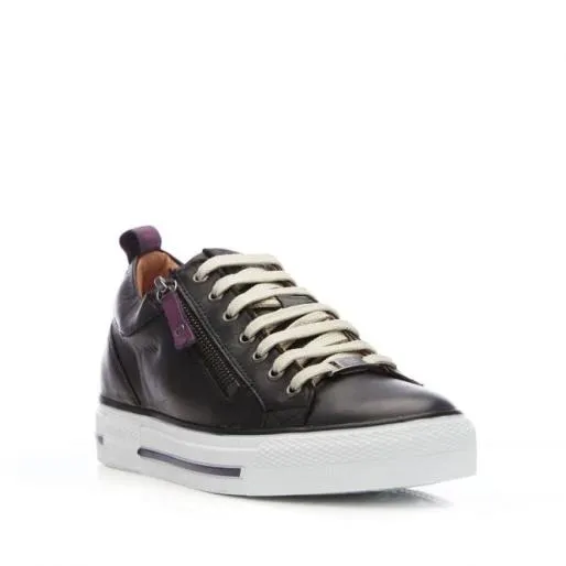 Brayleigh Black Leather Women Moda In Pelle Casual Trainers