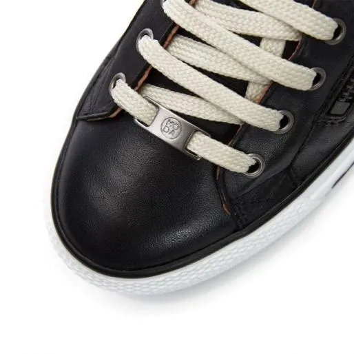 Brayleigh Black Leather Women Moda In Pelle Casual Trainers