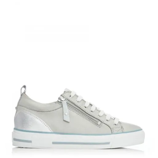 Brayleigh Light Grey Leather Women Moda In Pelle Casual Trainers