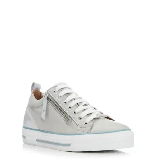 Brayleigh Light Grey Leather Women Moda In Pelle Casual Trainers