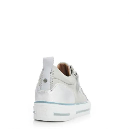 Brayleigh Light Grey Leather Women Moda In Pelle Casual Trainers
