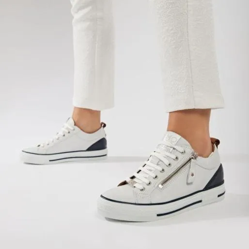 Brayleigh White Leather Women Moda In Pelle Casual Trainers