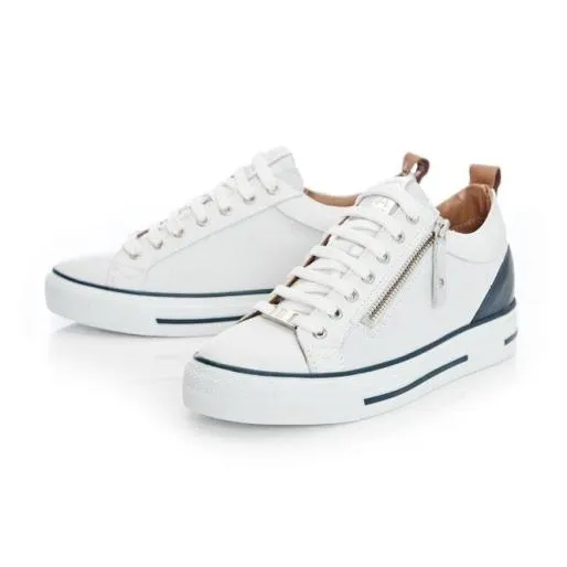 Brayleigh White Leather Women Moda In Pelle Casual Trainers