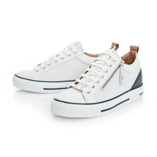 Brayleigh White Leather Women Moda In Pelle Casual Trainers