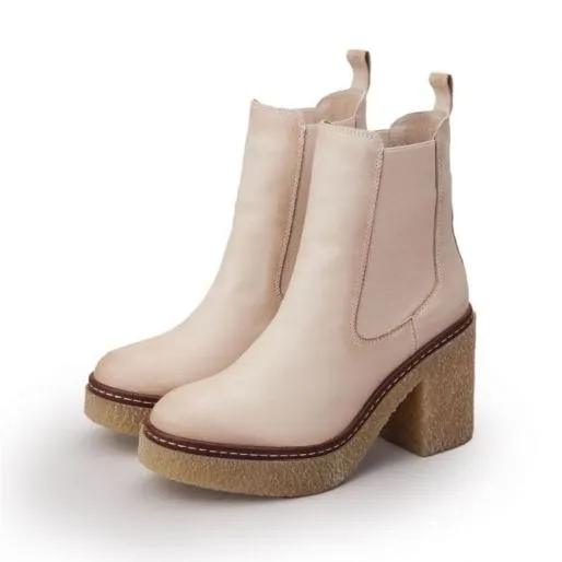 Breeanna Cream Leather Women Moda In Pelle Leather Boots Breeanna Cream Leather Women Moda In Pelle Leather Boots