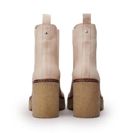 Breeanna Cream Leather Women Moda In Pelle Leather Boots Breeanna Cream Leather Women Moda In Pelle Leather Boots