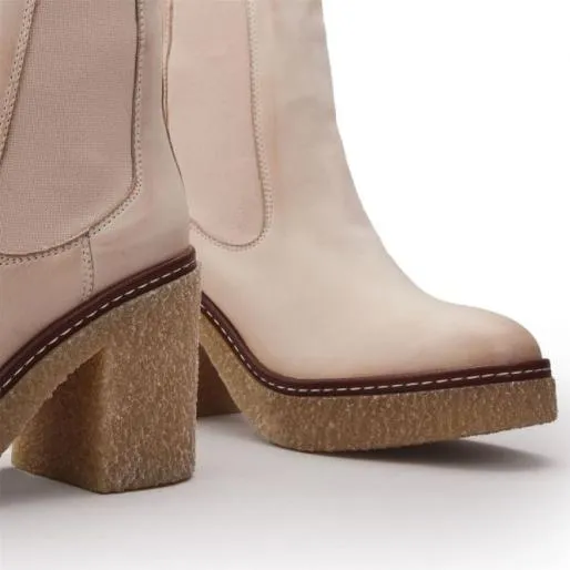 Breeanna Cream Leather Women Moda In Pelle Leather Boots Breeanna Cream Leather Women Moda In Pelle Leather Boots
