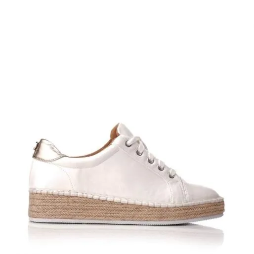 Breely White Porvair Women Moda In Pelle White Trainers