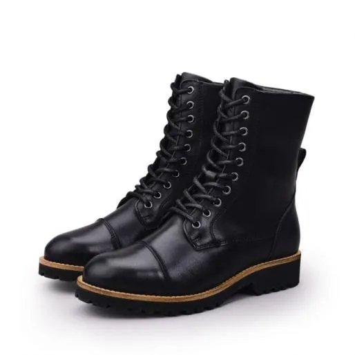 Briley Black Leather Women Moda In Pelle Black Boots Briley Black Leather Women Moda In Pelle Black Boots