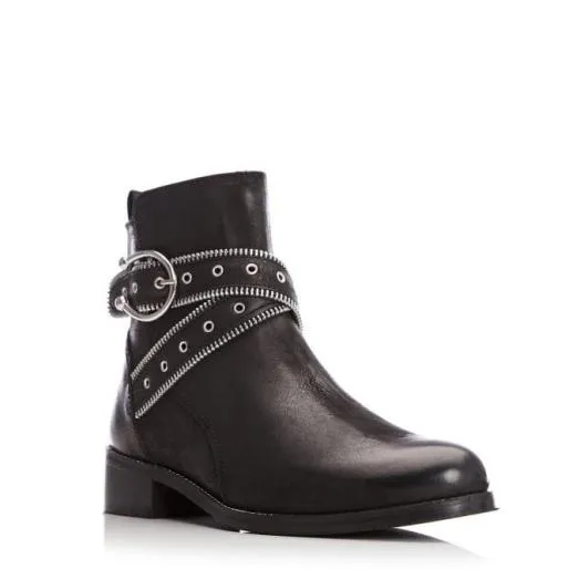 Bristina Black Nubuck Women Moda In Pelle Ankle Boots