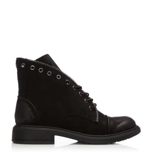 Brixie Black Alcantara Women Moda In Pelle Ankle Boots