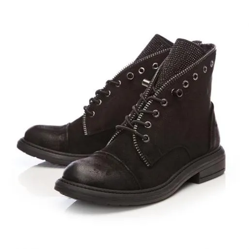 Brixie Black Alcantara Women Moda In Pelle Ankle Boots