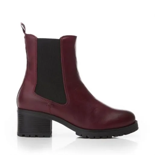 Brooklea Burgundy Leather Women Moda In Pelle Leather Boots