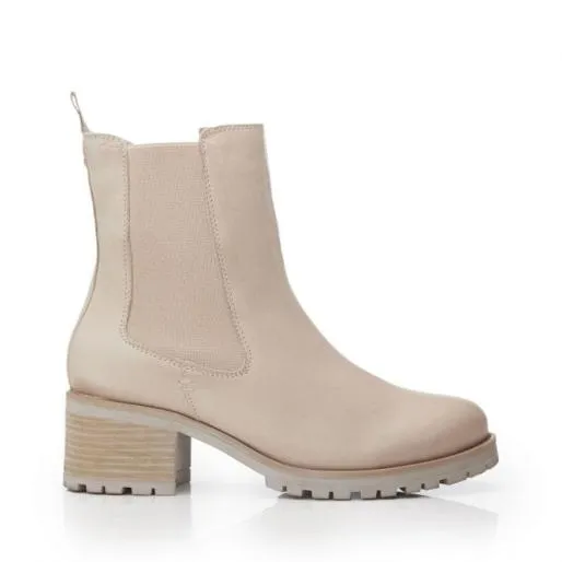 Brooklea Cream Leather Women Moda In Pelle Leather Boots