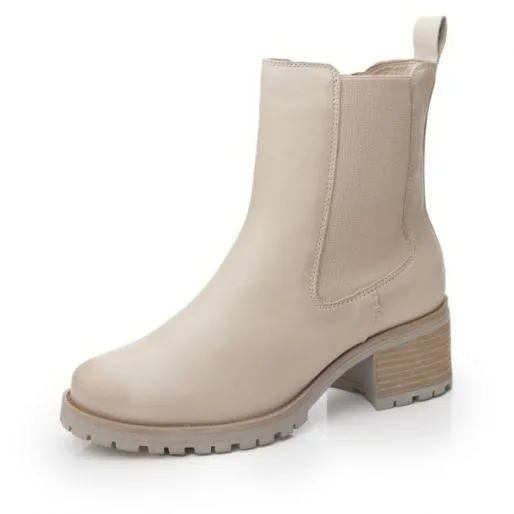 Brooklea Cream Leather Women Moda In Pelle Leather Boots