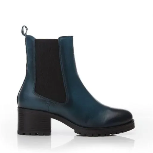 Brooklea Teal Leather Women Moda In Pelle Leather Boots
