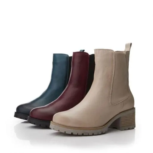 Brooklea Teal Leather Women Moda In Pelle Leather Boots