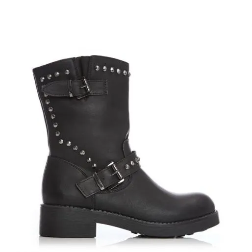 Brumm Black Porvair Women Moda In Pelle Ankle Boots