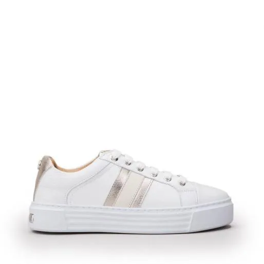 Bryonie White Leather Women Moda In Pelle White Trainers