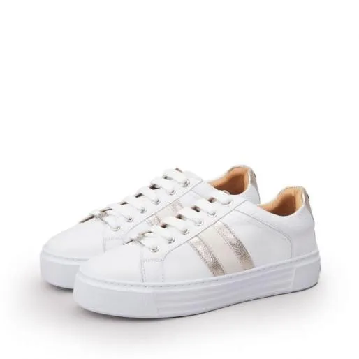 Bryonie White Leather Women Moda In Pelle White Trainers Bryonie White Leather Women Moda In Pelle White Trainers
