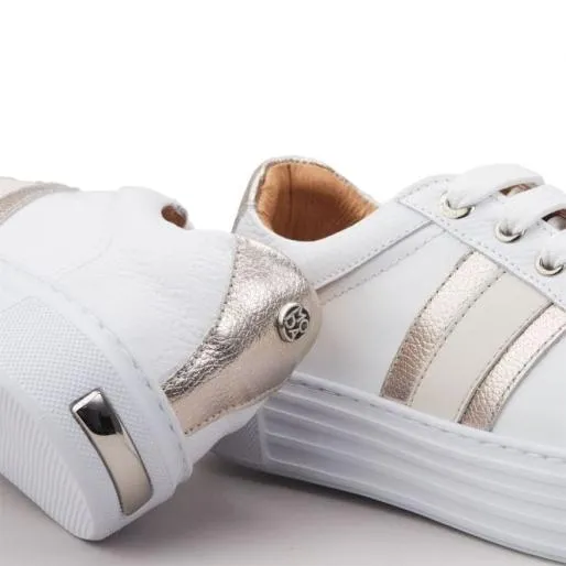 Bryonie White Leather Women Moda In Pelle White Trainers Bryonie White Leather Women Moda In Pelle White Trainers